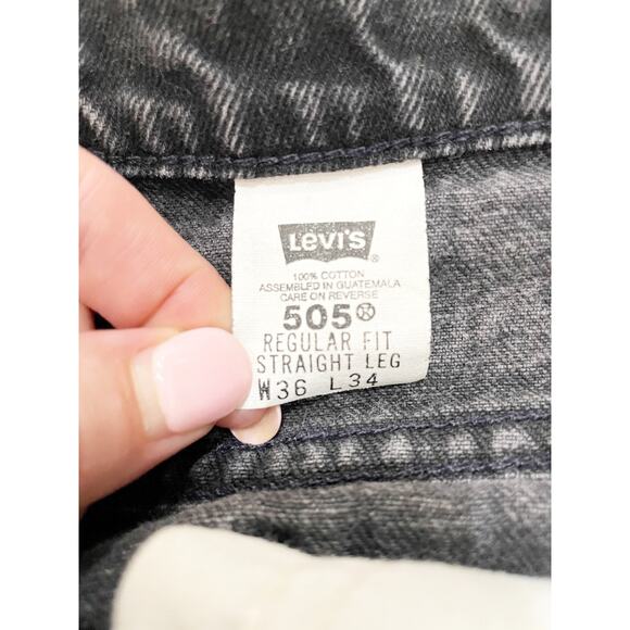 Levi’s 505 Black Denim Straight Leg Orange Tab 1996 36x34 - Picture 7 of 7